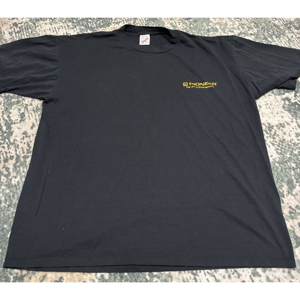 Vintage "Pioneer Rules" Jerzees Tshirt Made In USA Single Stitch Tshirt XL Black